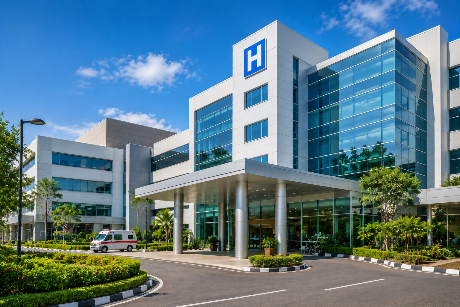 Modern hospital building